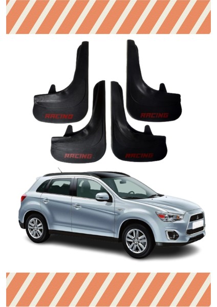 Mitsubishi Asx Racing Yazılı 4'lü Tozluk Çamurluk Paçalık