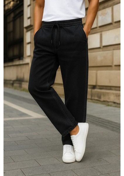Erkek Günlük Premium Comfort Siyah Baggy Pantolon modelleri