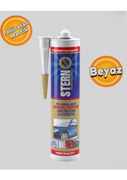 Poliüretan Genel Amaçlı Inşaat ve Otomotiv Mastiği 280 ml Beyaz Çelik Silikon