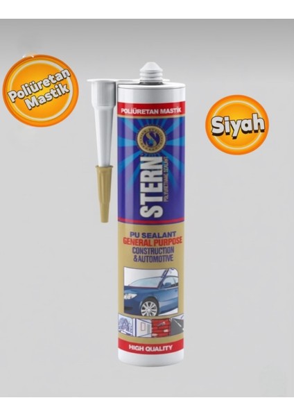 Poliüretan Genel Amaçlı Inşaat ve Otomotiv Mastiği 280 ml Siyah Çelik Silikon