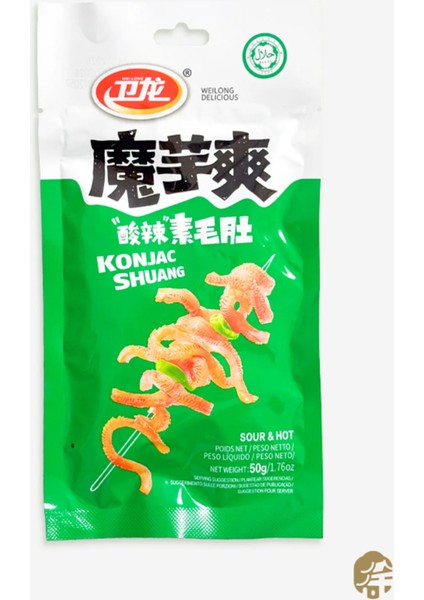 Konyak Unu ile Hazırlanmış Ekşılı ve Acılı Atıştırmalık ( Konjac Shuang ) - 50G