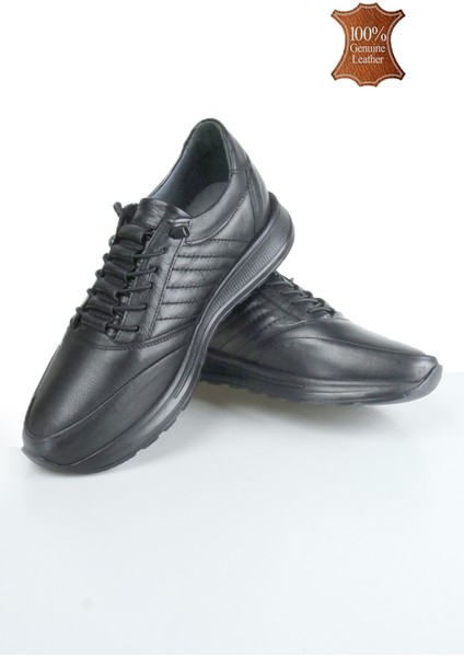 Erkek Hakiki Deri Rahat Hafif Tam Ortopedik Esner Lastik Bağcık Günlük Ayakkabı