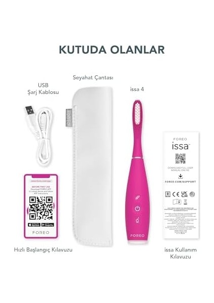 Foreo Issa 4 Elektrikli Diş Fırçası – 4’ü 1 Arada Şarj Edilebilir, Yumuşak Kıllar, Uzun Süreli Kullanım, Nazik Temizlik - Fuchsia fiyatları