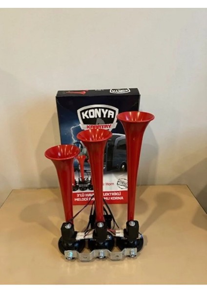 Konya Karatay 3lü Havalı Elektrikli Melodi Programlı Korna 24V