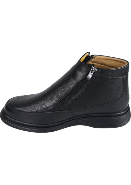 Erkek Hakiki Deri Ortopedik Çift Fermuarlı Kolay Giyilebilir Kışlık Baba Botu fırsatları