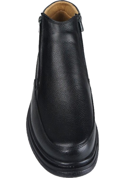 Erkek Hakiki Deri Ortopedik Çift Fermuarlı Kolay Giyilebilir Kışlık Baba Botu indirimleri