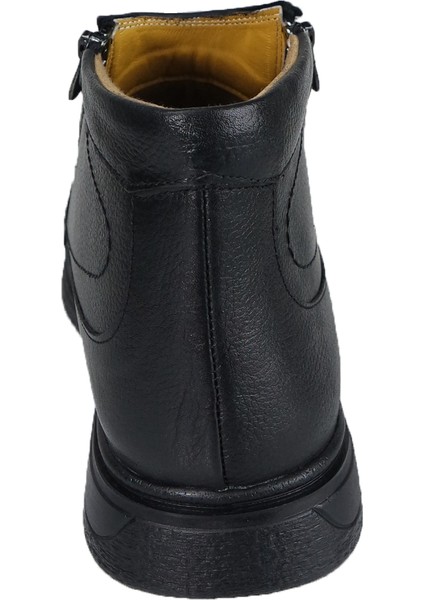 Erkek Hakiki Deri Ortopedik Çift Fermuarlı Kolay Giyilebilir Kışlık Baba Botu