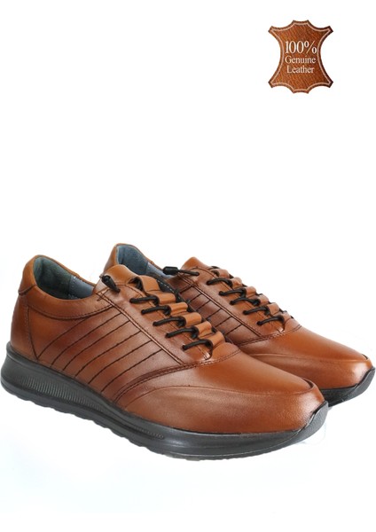 Erkek Hakiki Deri Rahat Hafif Tam Ortopedik Esner Lastik Bağcık Günlük Ayakkabı
