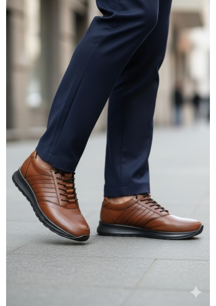 Erkek Hakiki Deri Rahat Hafif Tam Ortopedik Esner Lastik Bağcık Günlük Ayakkabı fırsatları