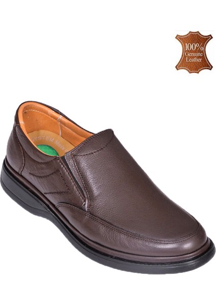 Erkek Hakiki Deri Günlük Ortopedik Esnel Baba Ayakkabısı Topuk Jelli