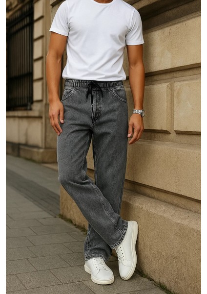 Erkek Günlük Premium Comfort Gri Baggy Pantolon modelleri