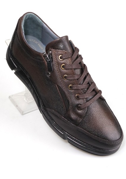 Erkek Hakiki Deri Ortopedik Kauçuk Kaymaz Taban Rahat Günlük Ayakkabı