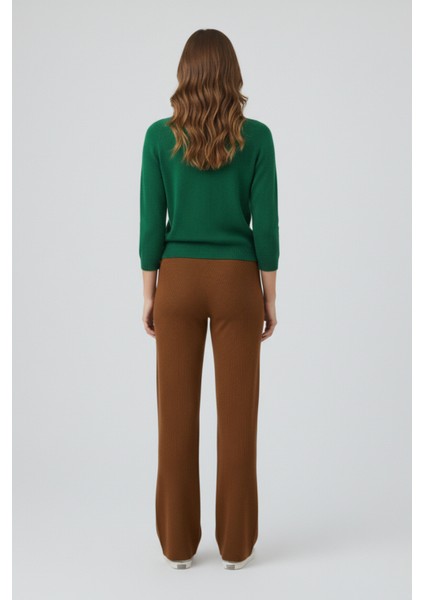 Kadın Modern Kahverengi Pantolon modelleri