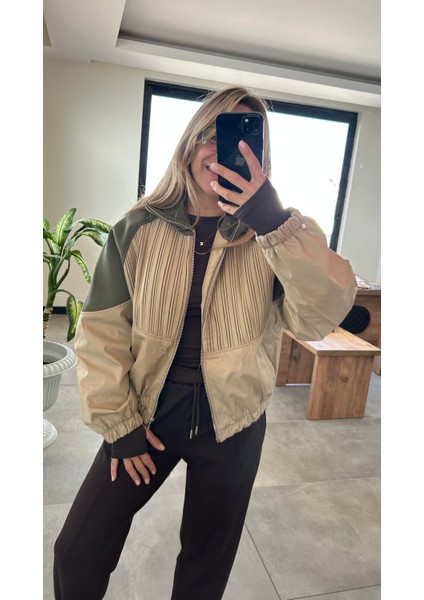 Haki Bej Bomber Ceket