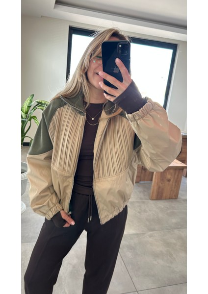 Haki Bej Bomber Ceket modelleri