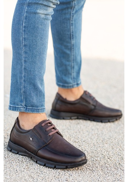 The Dortex FOTER01 Erkek Hakiki Deri Bağcıklı Yumuşak Ortopedik Günlük Baba Ayakkabısı fırsatları