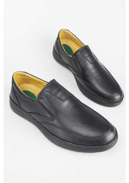Erkek Hakiki Deri Ultra Rahat Jelli Siyah Günlük Baba Ayakkabısı fırsatları