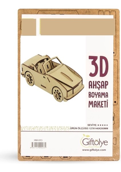 Ahşap Maket 3D Araba