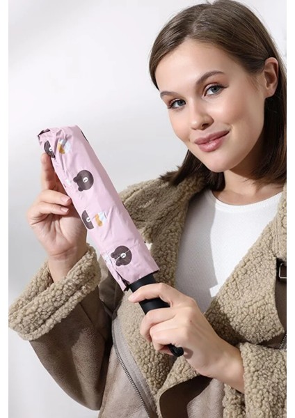 Sevimli Ayıcık Desenli Pembe Otomatik Şemsiye, Dayanıklı ve Şık Tasarım fiyatları