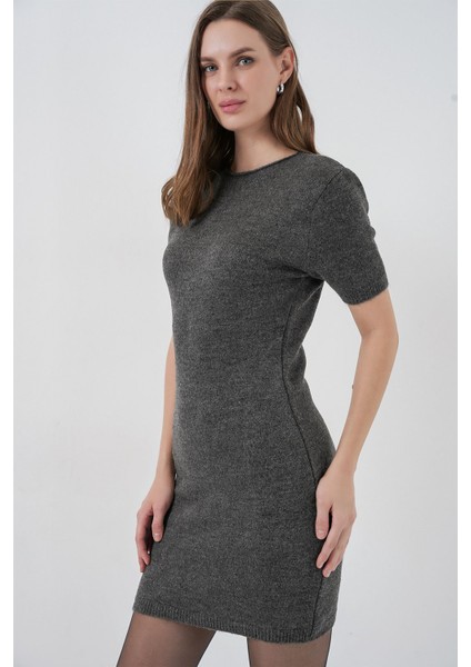Kadın Bdart Basic Mini Triko Elbise Kömür Grisi modelleri