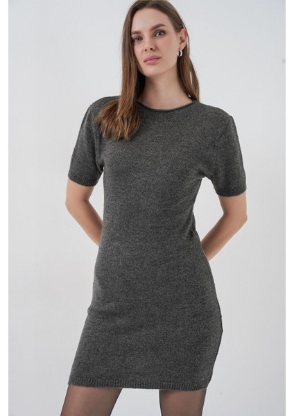 Kadın Bdart Basic Mini Triko Elbise Kömür Grisi fırsatları