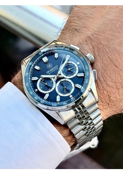 Multifonksiyon Erkek Kol Saati 3 Atm Gümüş Renkfaturalı Bileklik Hediyeli HMSY285GL1 modelleri