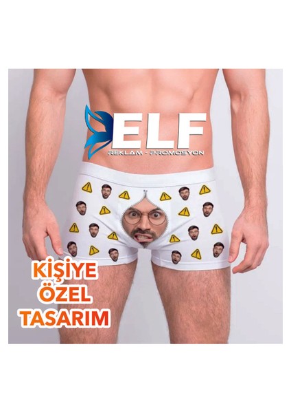 Kişiye Özel Fermuar Fotoğraf Baskılı Boxer