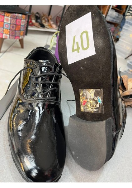 Siyah Rugan Klasik Model Içi Kumaş Astarlı Erkek Tango, Dans ve Salon Ayakkabısı indirimleri