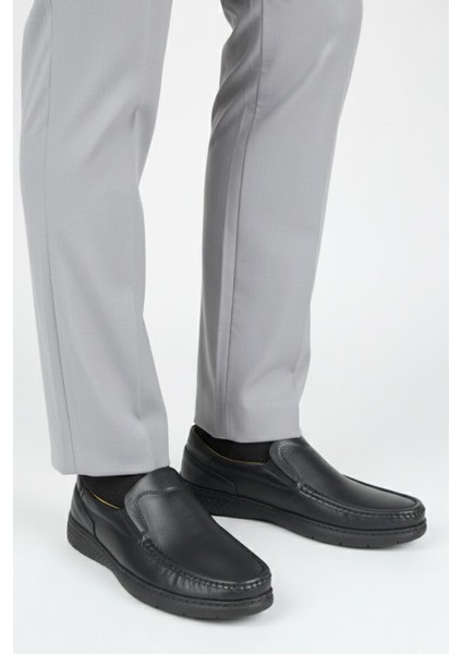 Erkek Hakiki Deri Kenarı Dikişli Jel Taban Ortopedik Baba Ayakkabısı modelleri