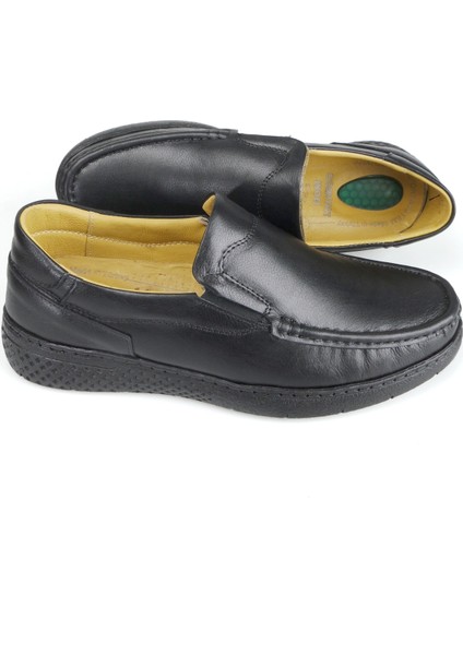 Erkek Hakiki Deri Kenarı Dikişli Jel Taban Ortopedik Baba Ayakkabısı fırsatları