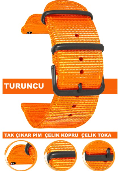 18mm-20mm-22mm-24mm saatlerle uyumlu premıum nato kumaş tekstil saat kordonu kayışı f39cldb-t