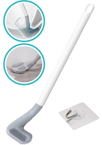 Golf Tasarımlı Silikon Wc Klozet Mutfak Temizlik Fırçası Kanca Hediyeli