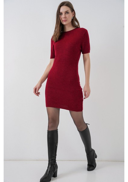 Kadın Bdart Basic Mini Triko Elbise Bordo Kırmızı fiyatları