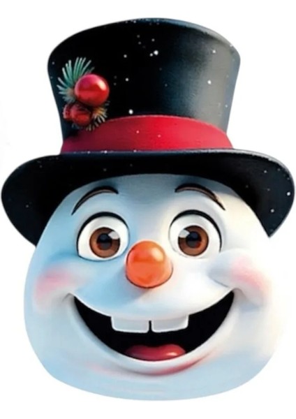 Yılbaşı Maskesi Noel Baba ve Kardan Adam Kağıt Maske modelleri