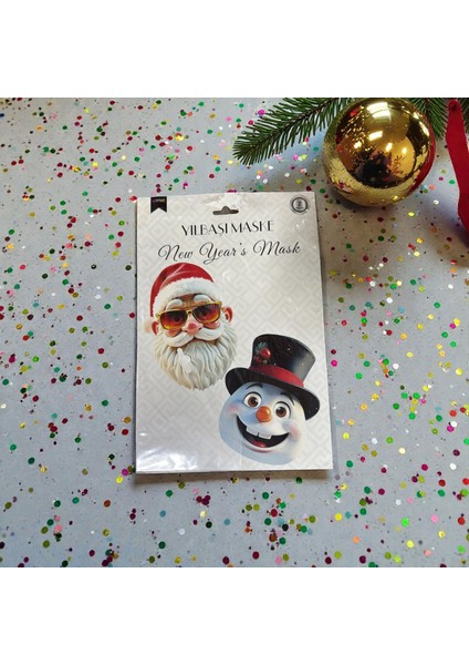 Yılbaşı Maskesi Noel Baba ve Kardan Adam Kağıt Maske indirimleri