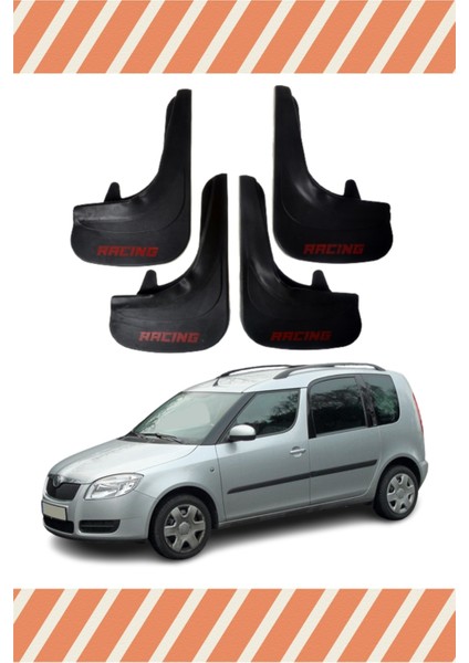 Skoda Roomster Racing Yazılı 4'lü Tozluk Çamurluk Paçalık