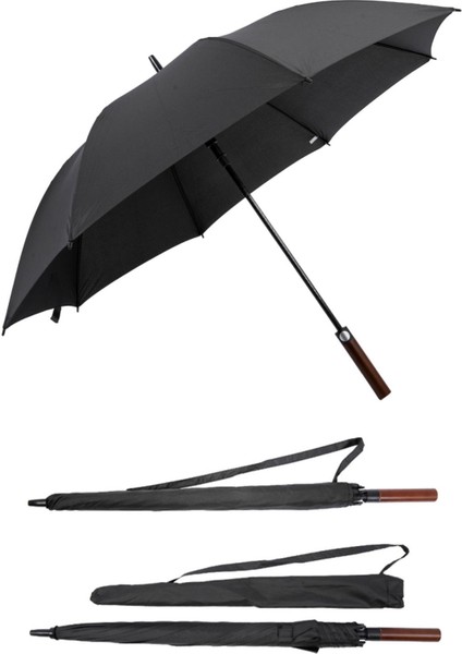 Kaliteli Erkek Baston Rüzgar Korumalı Kalın Fiber 8 Telli Siyah