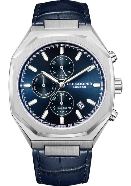 Özel Tasarım Erkek Saati | Lacivert & Gümüş Uyumu - Multifonksiyonlu,octagon Kasa Şıklığı fırsatları