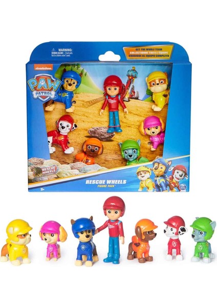 Paw Patrol Rescue Wheels 7’li Figür Seti – Kahraman Köpekler, Koleksiyonluk Oyun Figürleri