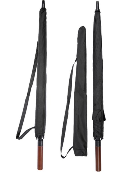 Kaliteli Erkek Baston Rüzgar Korumalı Kalın Fiber 8 Telli Siyah