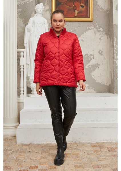 Kapitone Büyük Beden Mont