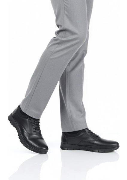 Erkek Hakiki Deri Esnek Kumaşlı Ortopedik Jel Taban Comfort Ayakkabı