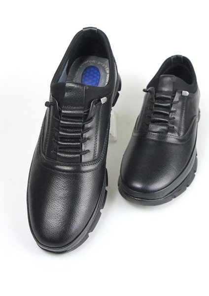 Erkek Hakiki Deri Esnek Kumaşlı Ortopedik Jel Taban Comfort Ayakkabı