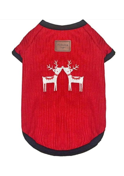 Red Deer Orta Irk Köpek Yılbaşı Kazağı (15-20 kg Uygun))