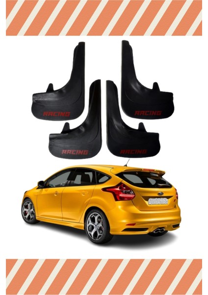 Ford Focus 3 Hb 2011-2015 Racing Yazılı 4'lü Tozluk Çamurluk Paçalık