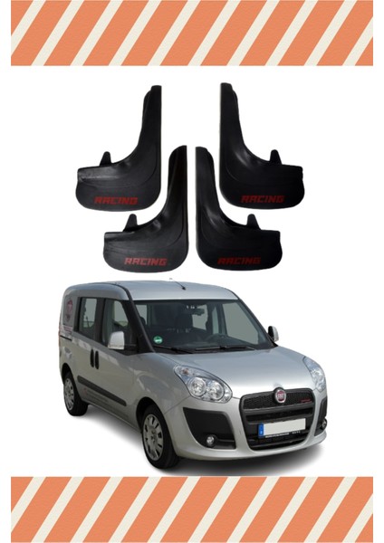 Fiat Doblo 2010-2022 Racing Yazılı 4'lü Tozluk Çamurluk Paçalık