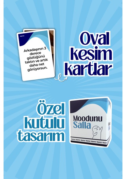 Moodunu Salla - Komik Eğlenceli Kutu Oyunu - Arkadaş Grubu Aile Parti Yılbaşı - Mood Kart Oyunu modelleri