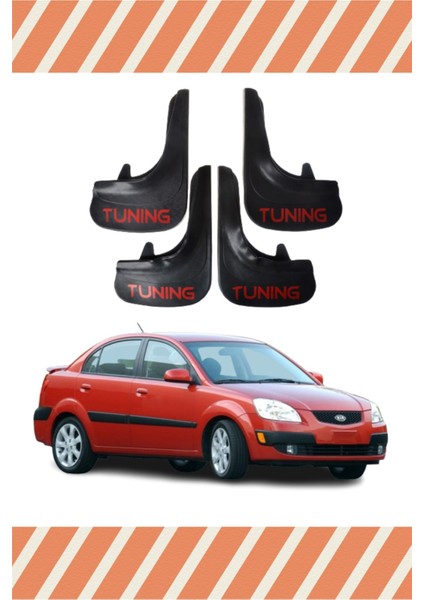 Kia Rio 2006-2011 Tunıng Yazılı 4'lü Tozluk Çamurluk Paçalık