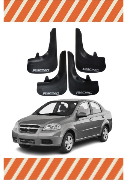 Chevrolet Aveo Sedan 2005-2011 Racing Yazılı 4'lü Tozluk Çamurluk Paçalık