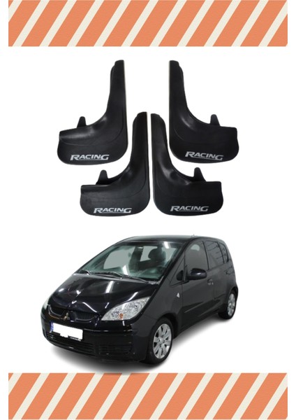 Mitsubishi Colt Racing Yazılı 4'lü Tozluk Çamurluk Paçalık